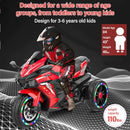 12V Red Electric Kids Motorcycle with LED Lights and Bluetooth Music Magic Cars 18