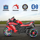 12V Red Electric Kids Motorcycle with LED Lights and Bluetooth Music Magic Cars 19