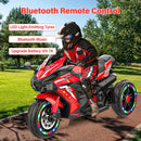 12V Red Electric Kids Motorcycle with LED Lights and Bluetooth Music Magic Cars 6