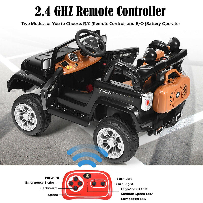 12V Electric Kids Ride-On RC Truck Car with Remote Control Black Magic Cars 3
