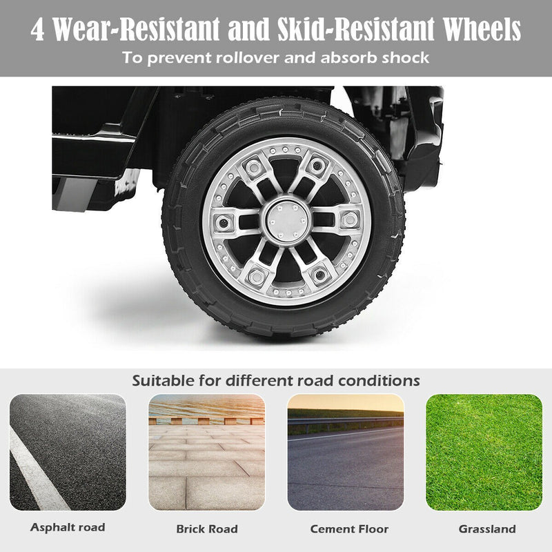 12V Electric Kids Ride-On RC Truck Car with Remote Control Black Magic Cars 4