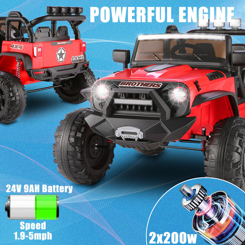 12V/24V Electric Jeep Ride-On Car for Kids with Music and Remote Control Magic Cars 2
