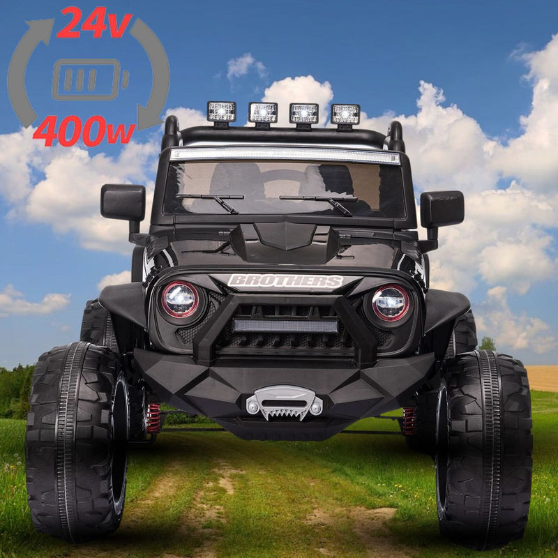 12V/24V Electric Kids Ride-On Jeep with Power Wheels, LED Lights, Music, and Remote Control Magic Cars 4
