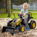 Rechargeable Electric Ride-On Kids' Construction Excavator Tractor Toy Yellow Magic Cars 8