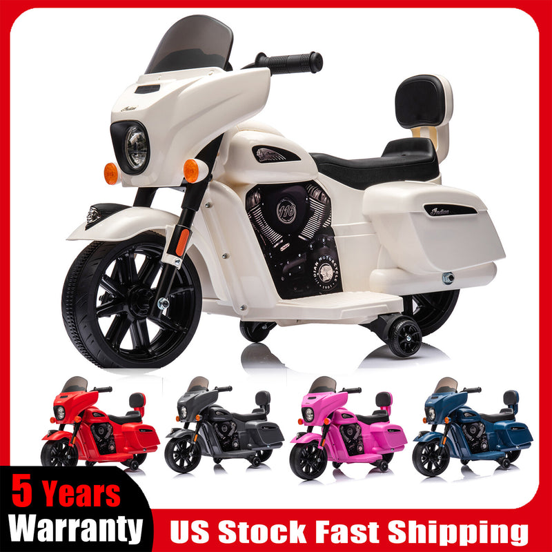 Electric Kids Ride-On Motorcycle Dirt Bike with Training Wheels and USB Music Player Magic Cars 1