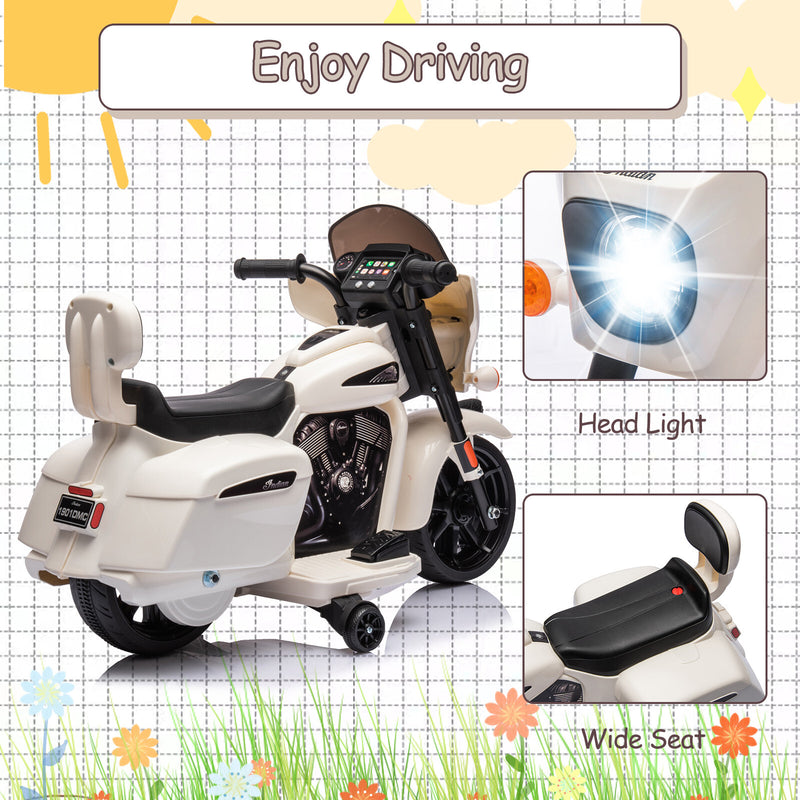 Electric Kids Ride-On Motorcycle Dirt Bike with Training Wheels and USB Music Player Magic Cars 3