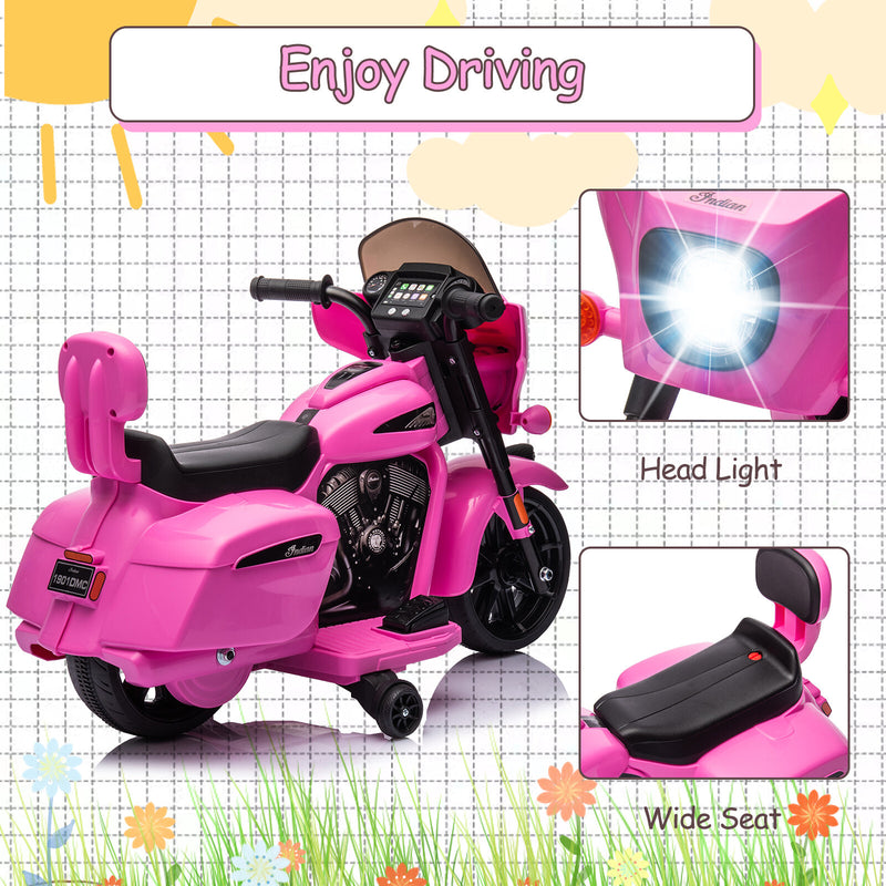 Electric Kids Ride-On Dirt Bike with Training Wheels and USB Charging Magic Cars 3