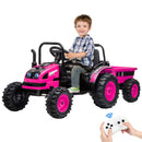 12V Battery-Powered Kids Electric Ride-On Tractor Toy with Trailer Magic Cars 19
