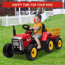 12V Battery-Powered Electric Kids Ride-On Tractor with Trailer and Remote Control Toy Car Magic Cars 10