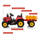 12V Battery-Powered Electric Kids Ride-On Tractor with Trailer and Remote Control Toy Car Magic Cars 12