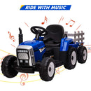 12V Battery-Powered Electric Kids Ride-On Tractor with Trailer and Remote Control Toy Car Magic Cars 18