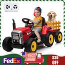 12V Battery-Powered Electric Kids Ride-On Tractor with Trailer and Remote Control Toy Car Magic Cars 6