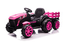 12V Battery-Powered Kids Electric Ride-On Tractor with Trailer Toy Vehicle Magic Cars 0