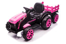 12V Battery-Powered Kids Electric Ride-On Tractor with Trailer Toy Vehicle Magic Cars 2