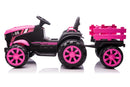 12V Battery-Powered Kids Electric Ride-On Tractor with Trailer Toy Vehicle Magic Cars 5