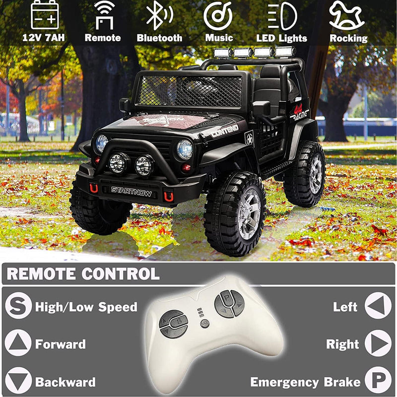 Electric Kids Ride-On Jeep Truck with USB, MP3, LED Lights and 2.4G Remote Control Magic Cars 3