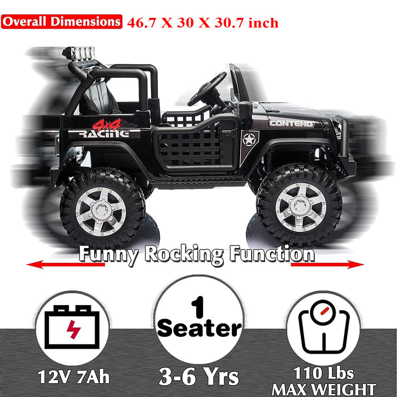 Electric Kids Ride-On Jeep Truck with USB, MP3, LED Lights and 2.4G Remote Control Magic Cars 4