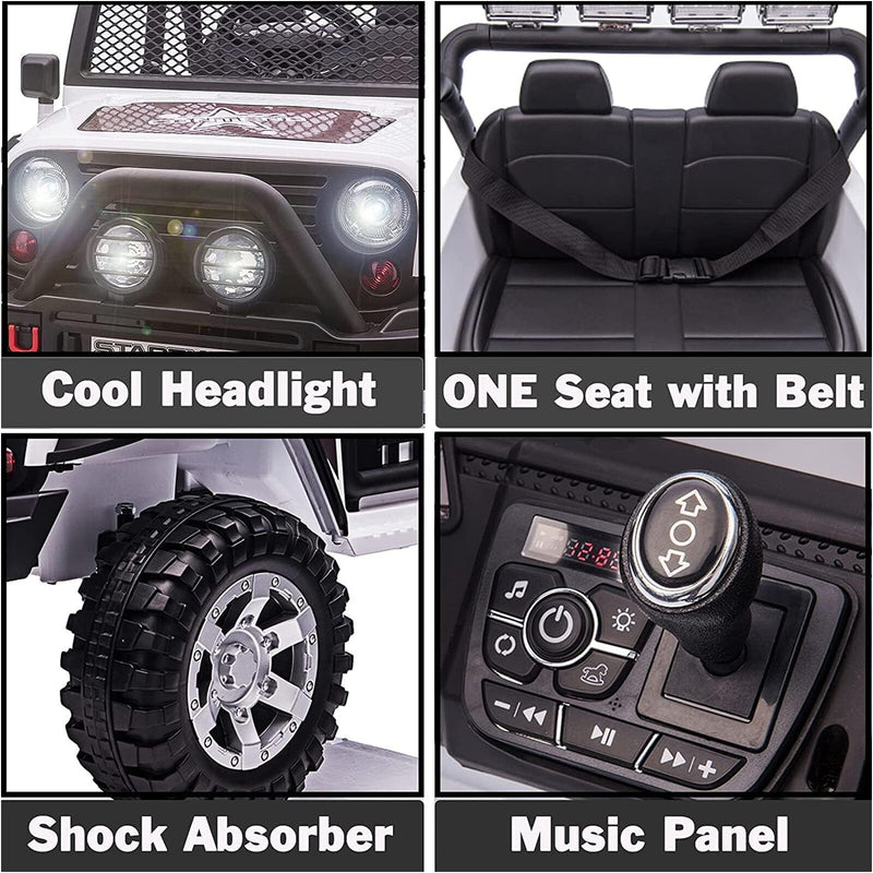 Electric Kids Ride-On Jeep Truck with USB, MP3, LED Lights and 2.4G Remote Control Magic Cars 6