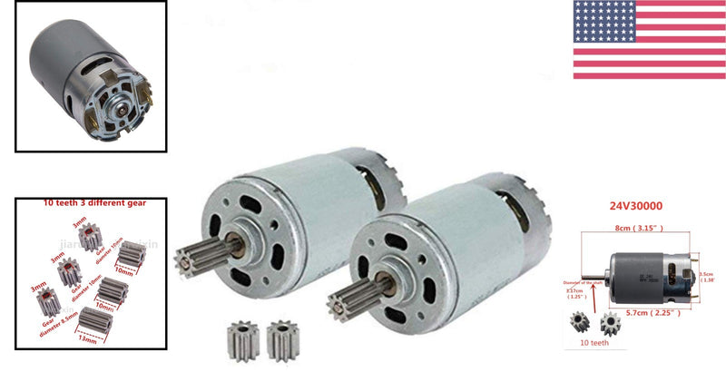 24V 30000RPM Electric Motor Set for Ride-On Car Toys Easy DIY Upgrade Magic Cars 1