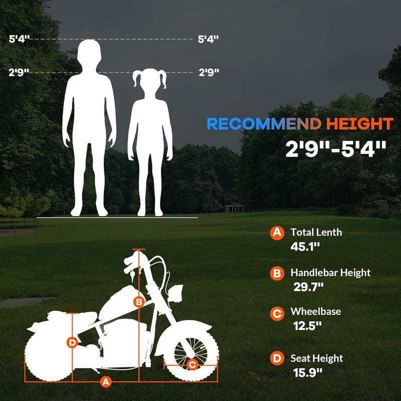 24V 250W Electric Kids Motorcycle with 2 Speeds and 14 MPH Max Speed, Black Magic Cars 6