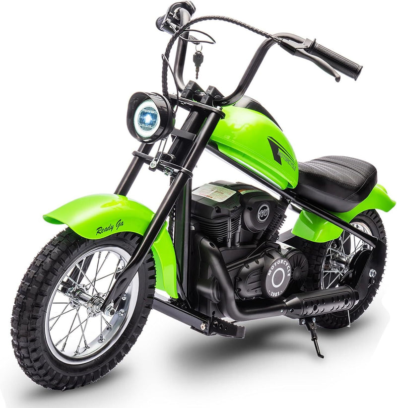 24V 250W Electric Motorcycle for Kids and Teens – 2-Speed, 14 MPH, Green Magic Cars 0