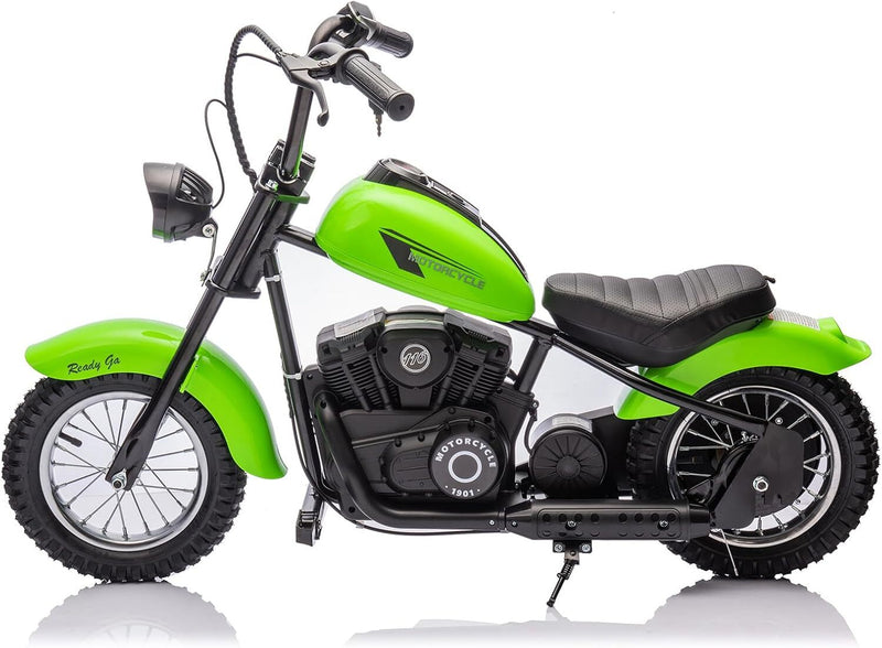 24V 250W Electric Motorcycle for Kids and Teens – 2-Speed, 14 MPH, Green Magic Cars 6