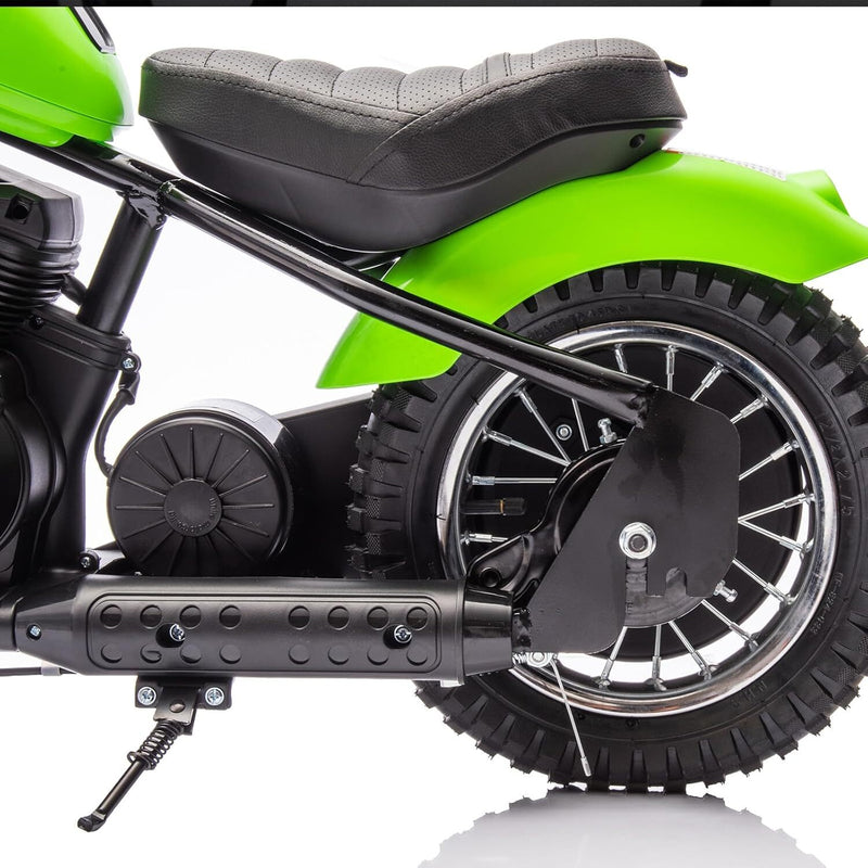 24V 250W Electric Motorcycle for Kids and Teens – 2-Speed, 14 MPH, Green Magic Cars 8