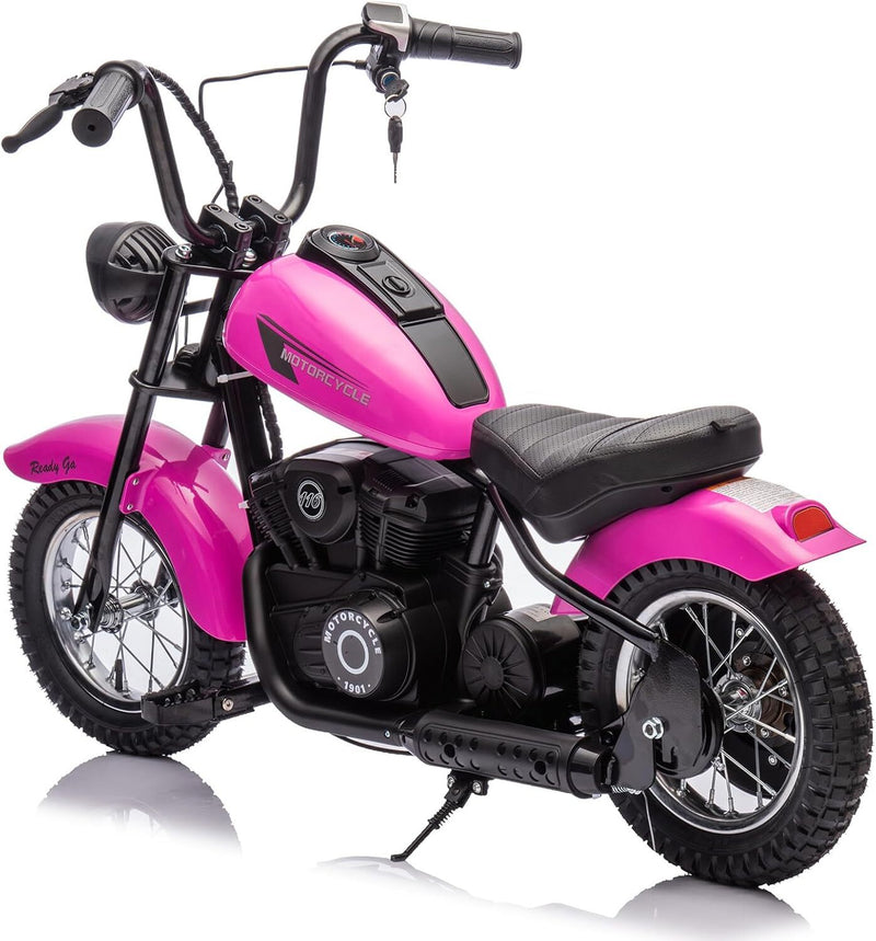 24V 250W Electric Motorcycle for Kids and Teens with 2 Speeds and 14 MPH Max Speed Rose Magic Cars 7