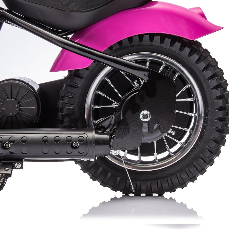 24V 250W Electric Motorcycle for Kids and Teens with 2 Speeds and 14 MPH Max Speed Rose Magic Cars 8