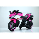 Electric Pink Motorcycle with Training Wheels and Manual Hand Throttle Drive Magic Cars 2