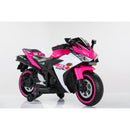 Electric Pink Motorcycle with Training Wheels and Manual Hand Throttle Drive Magic Cars 3