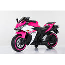 Electric Pink Motorcycle with Training Wheels and Manual Hand Throttle Drive Magic Cars 4