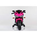 Electric Pink Motorcycle with Training Wheels and Manual Hand Throttle Drive Magic Cars 5