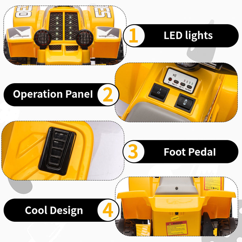 6V Electric Ride-On Kids ATV 4-Wheeler with LED Lights for Toddlers Age 1-3 Years Magic Cars 21