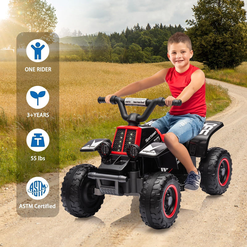 6V Electric Ride-On Kids ATV 4-Wheeler with LED Lights for Toddlers Age 1-3 Years Magic Cars 3