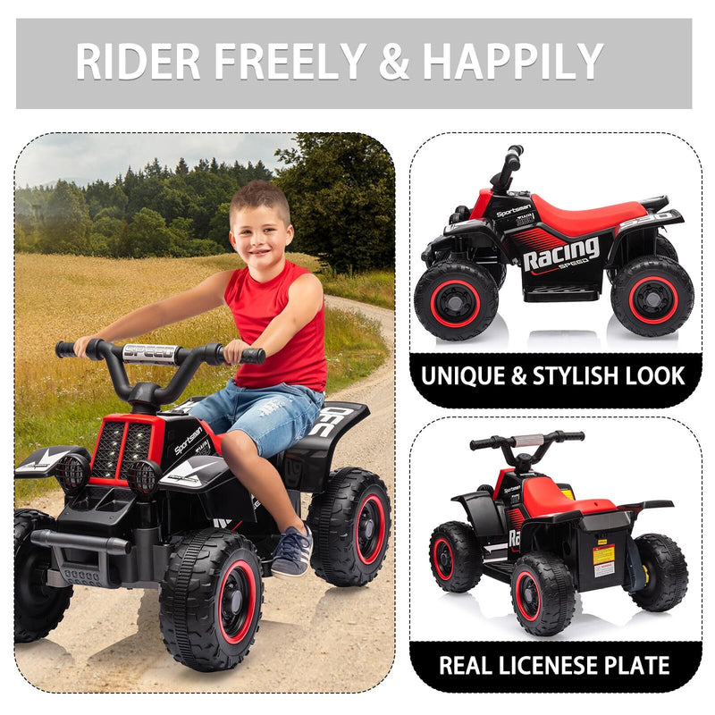 6V Electric Ride-On Kids ATV 4-Wheeler with LED Lights for Toddlers Age 1-3 Years Magic Cars 6