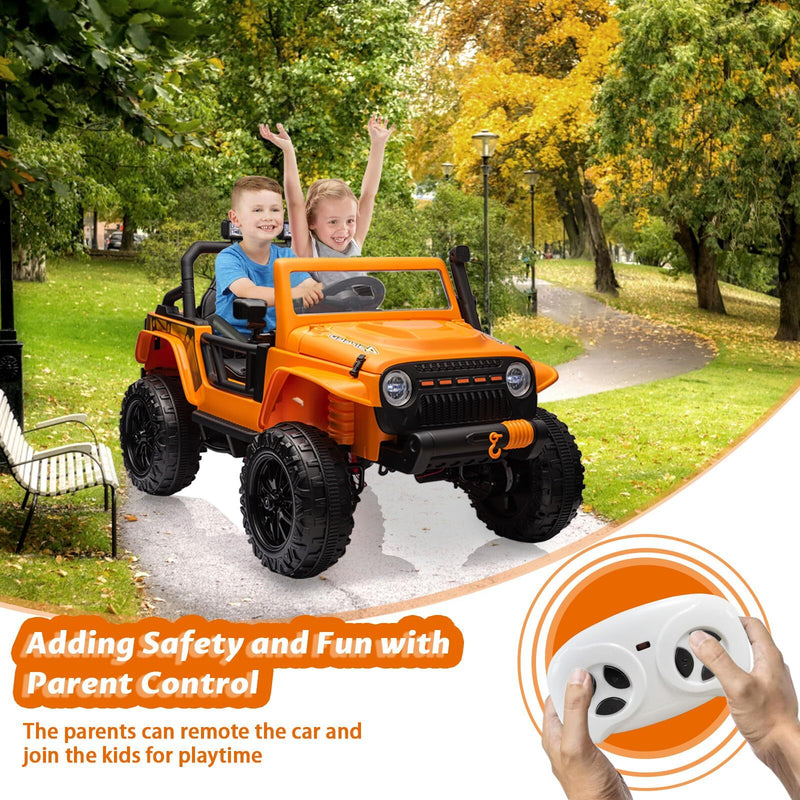 Electric Ride-On Truck for Kids 2-Seater Battery Powered with 4x35W Wheels Magic Cars 7