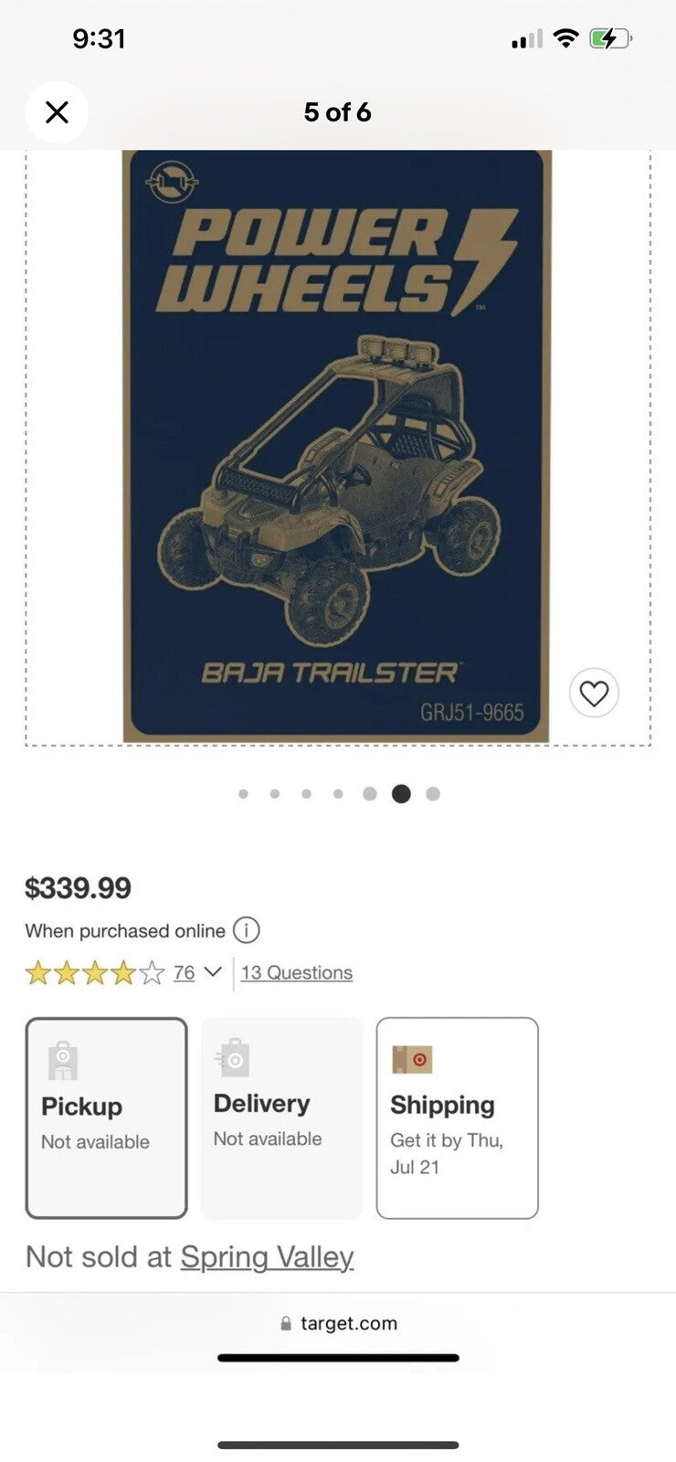 Electric Ride-On Baja Trailster Jeep with Power Wheels, Spacious Double Seater, 5 MPH Magic Cars 4