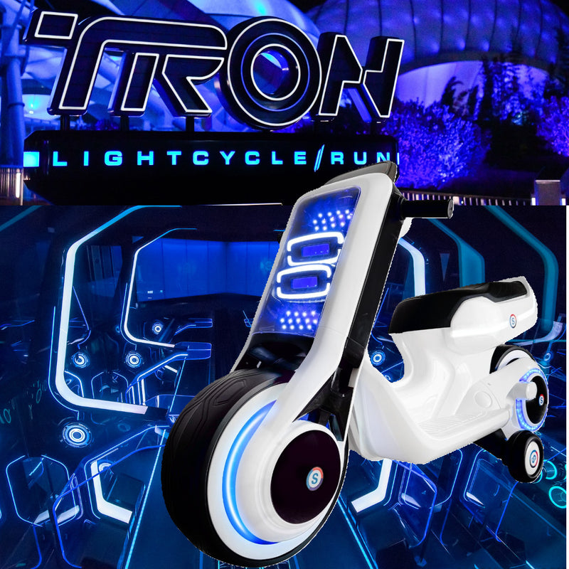 12V Electric Kids Ride-On Motorcycle with Full LED Lights and Multiple Light Modes, Tron-Inspired Design Magic Cars 0