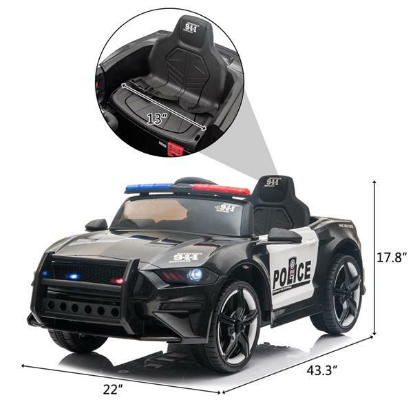 12V Electric Ride-On Police Car Truck for Kids with MP3 and Remote Control Magic Cars 1