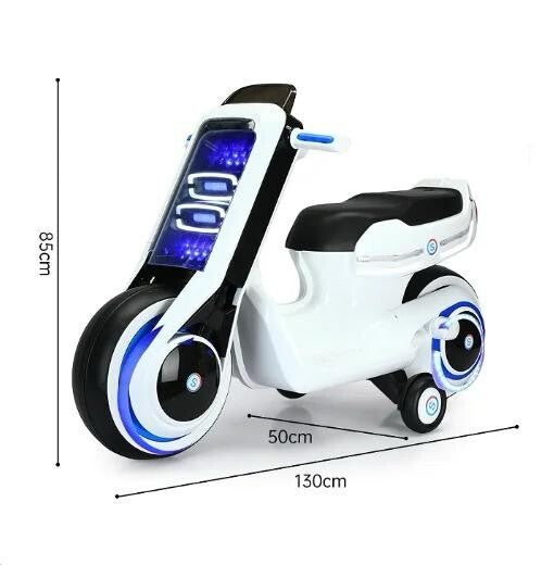 Electric Ride-On Kids Motorcycle Scooter with LED Lights and 2-Seater Design Magic Cars 5