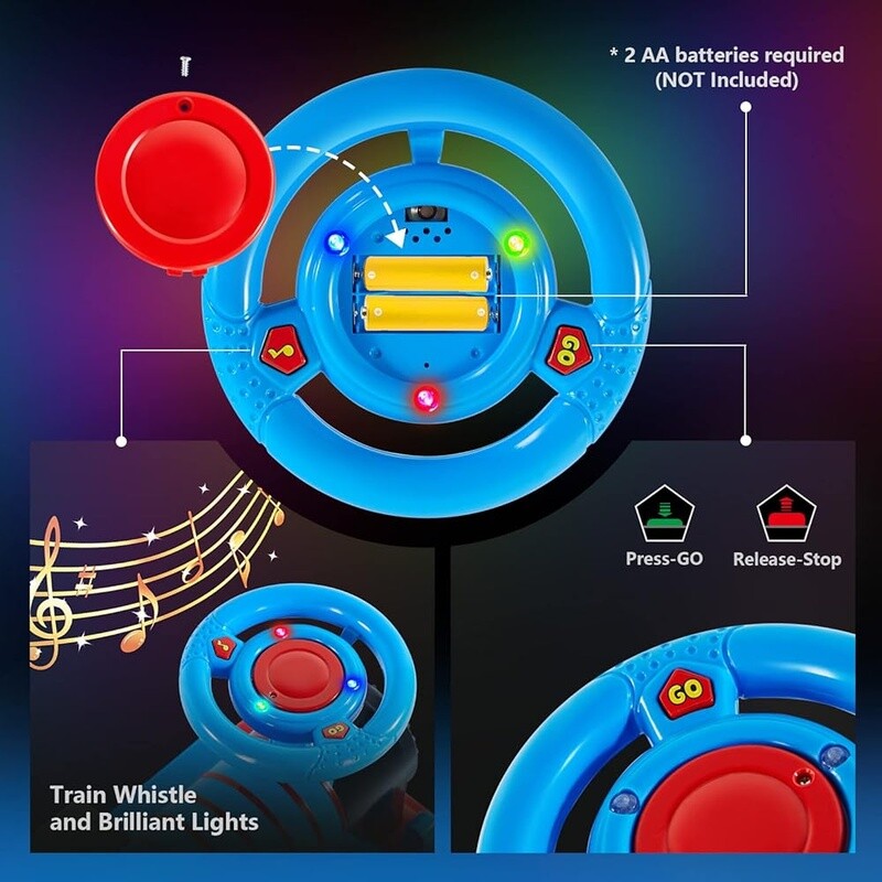 Toddler Electric Ride-On Train with Curved Tracks, Lights, Horns and Hidden Storage Magic Cars 2