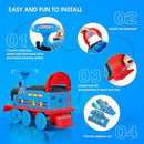 Toddler Electric Ride-On Train with Curved Tracks, Lights, Horns and Hidden Storage Magic Cars 7