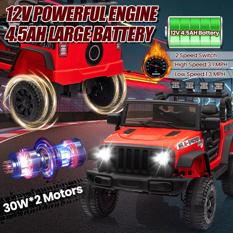 12V Electric Ride-On Truck with Remote Control and Powerful Battery for Kids Magic Cars 11