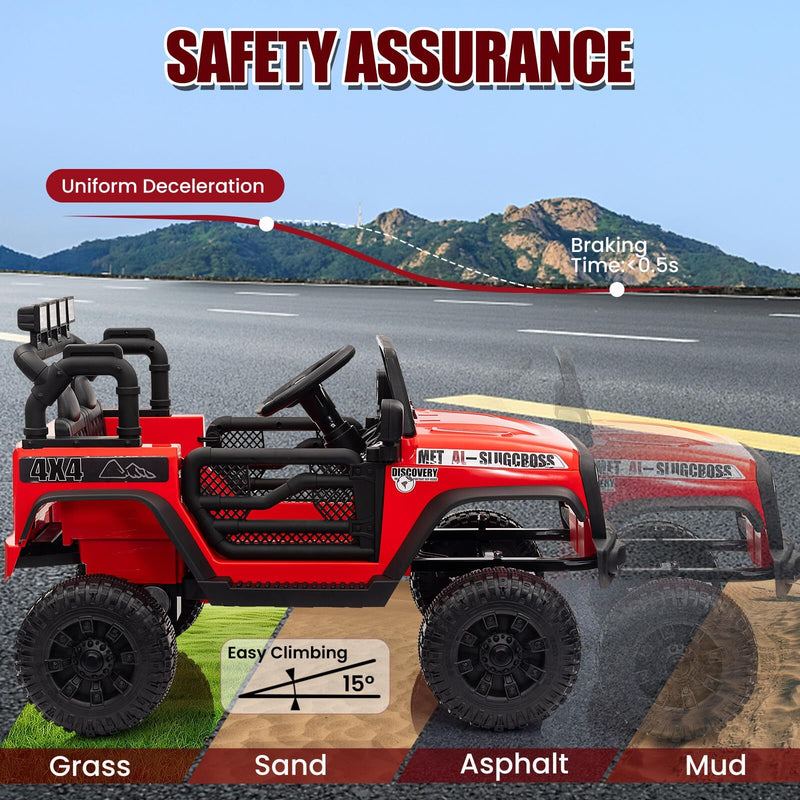 12V Electric Ride-On Truck with Remote Control and Powerful Battery for Kids Magic Cars 14