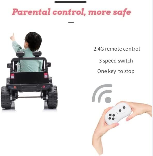 12V Battery-Powered Electric Ride-On Truck with Remote Control and 3 Speed Settings for Kids Magic Cars 7