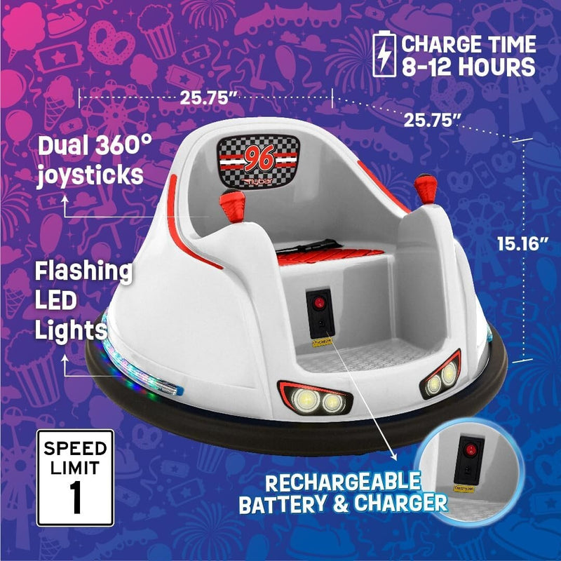 Electric Toddler Bumper Car with 360-Degree Spin and LED Lights for Ages 1.5-4 Years Magic Cars 4