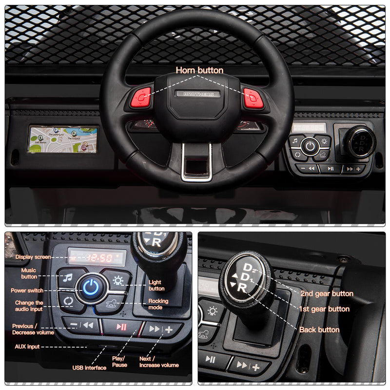 12V Electric 2-Seater Kids Jeep Ride-On Car with USB, Bluetooth, and Remote Control Magic Cars 6