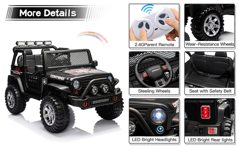 12V Electric 2-Seater Kids Jeep Ride-On Car with USB, Bluetooth, and Remote Control Magic Cars 7
