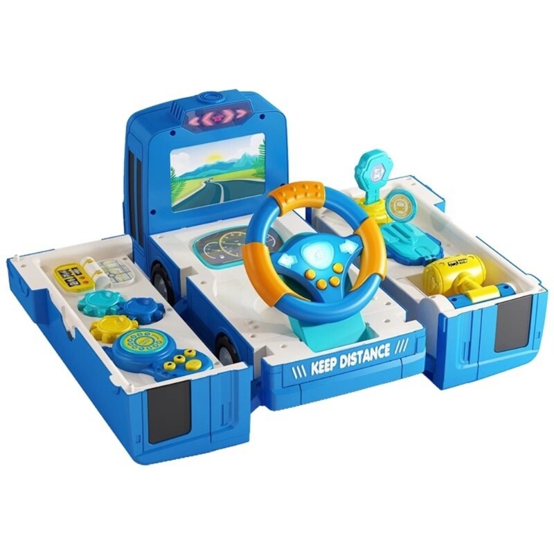 Motorized Electric Transforming Bus Toy with Music and Lights for Kids Magic Cars 5